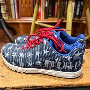 NOBULL Blue Star Sneakers with Red Accents